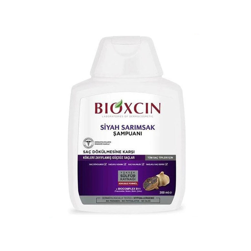 خرید و قیمت شامپو بیوکسین BIOXCIN حاوی سیر سیاه حجم 300 میل