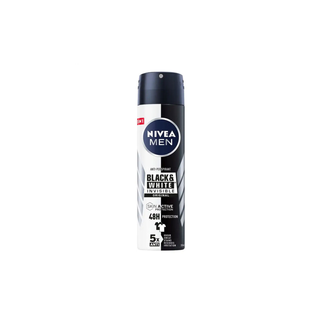 قیمت و خرید اسپری ضد تعریق نیوا Nivea مردانه مدل Black White Invisible Orginal حجم 150 میل