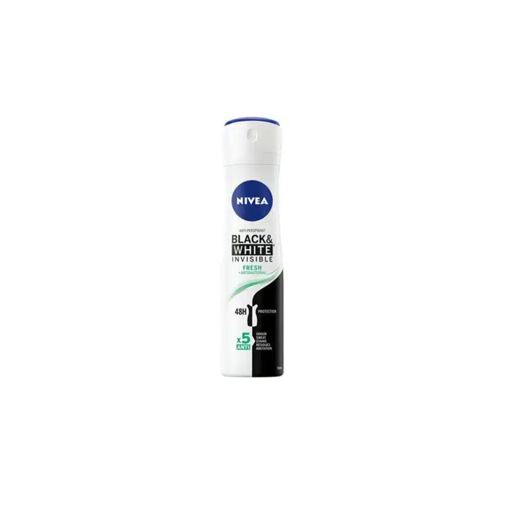 قیمت و خرید اسپری ضد تعریق نیوا Nivea زنانه مدل Black White Invisible Fresh حجم 150 میل