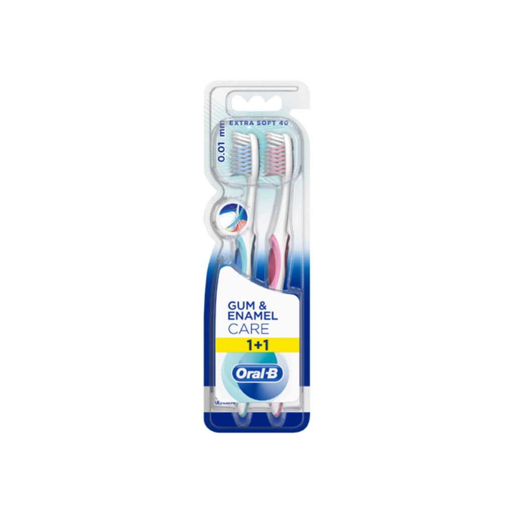 خرید و قیمت مسواک اورال بی Oral-B مدل Gum And Enamel Care بسته 2 عددی درجه سختی خیلی نرم