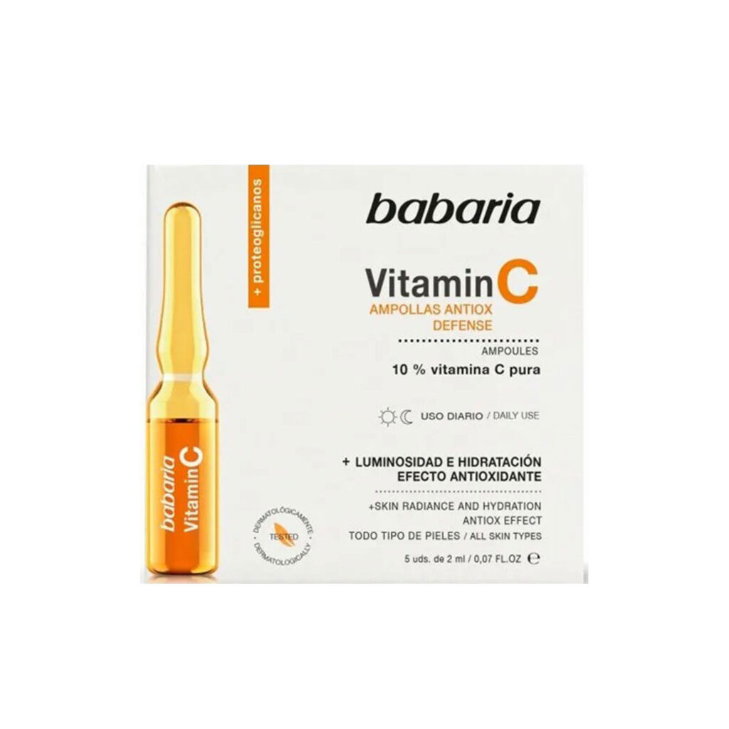 خرید و قیمت آمپول روشن کننده ویتامین C باباریا Babaria دارای 5 ویال 2 میل